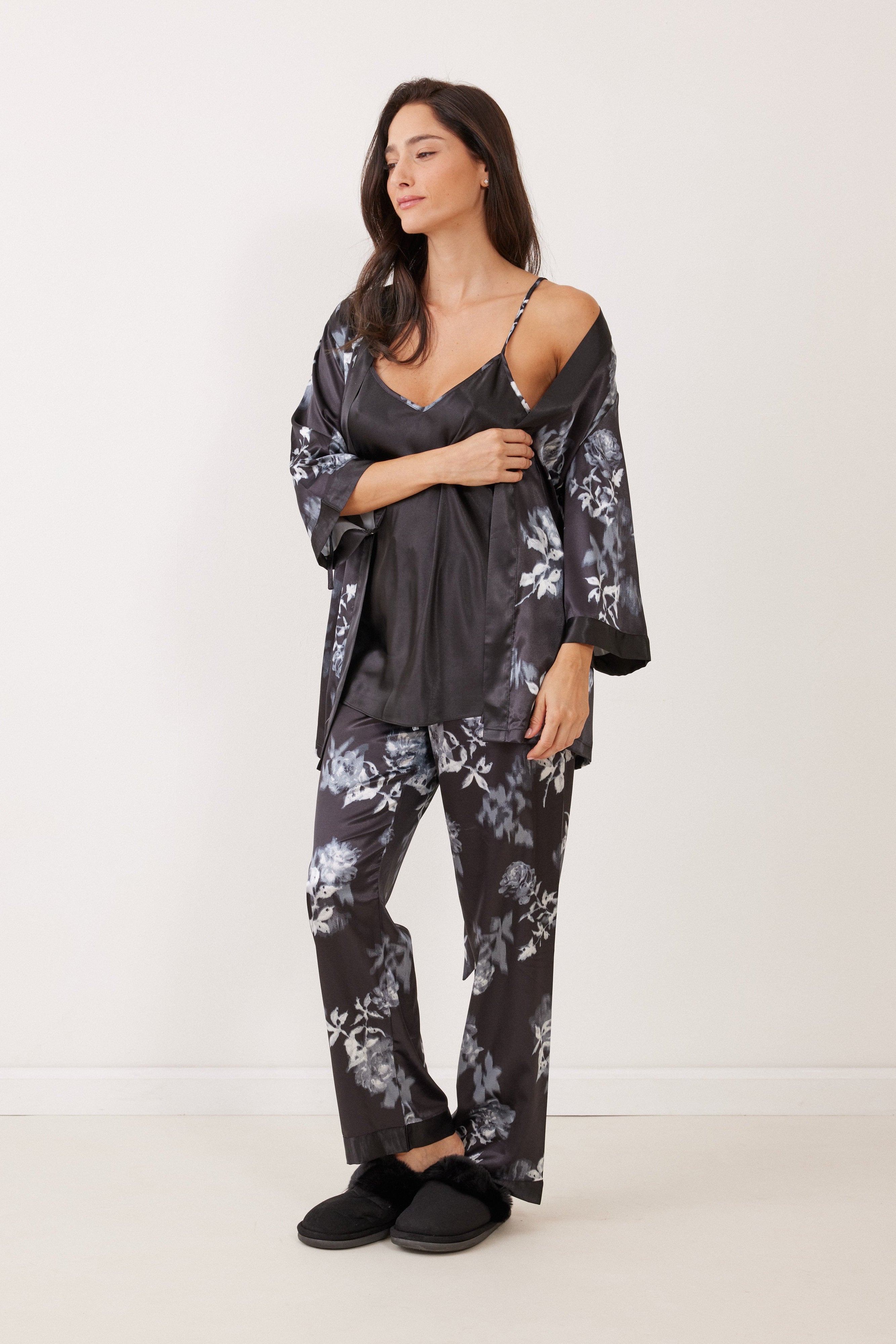 חליפת קימנו  סאטן 3 חלקים מודפס