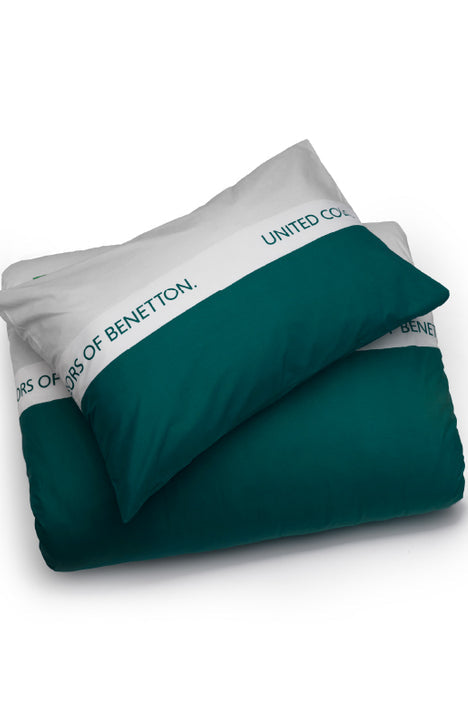 סט מיטה זוגית 160/200 סמ  פס לוגו - ירוק Benetton