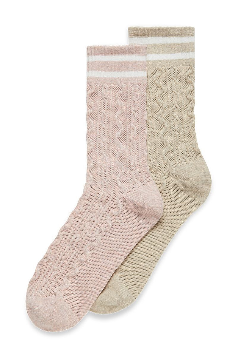 2 זוגות גרבים בארוך קלאסי צמות