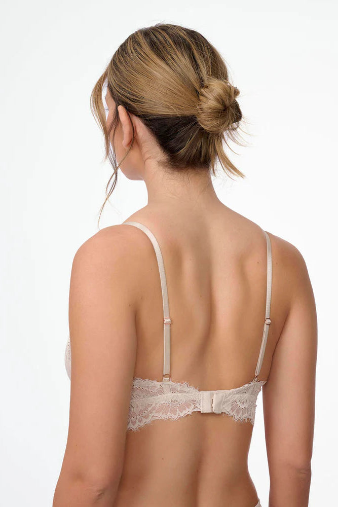 ברלט בשילוב תחרה עם ריפוד נשלף - בז