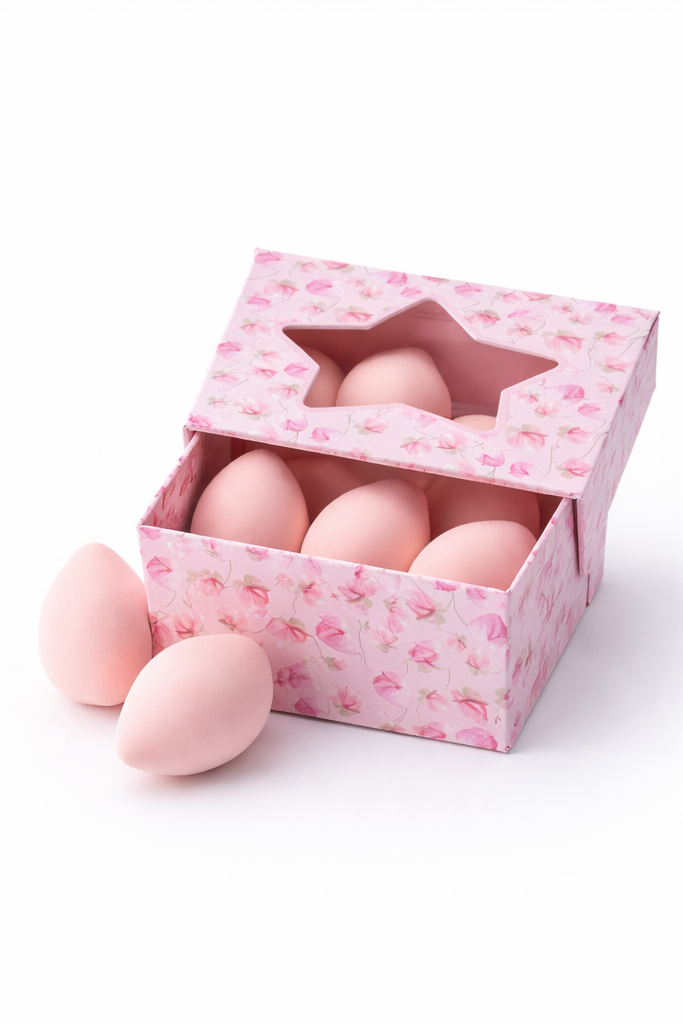 סט 12 ספוגיות איפור  – צבע יינתן לפי מלאי זמין