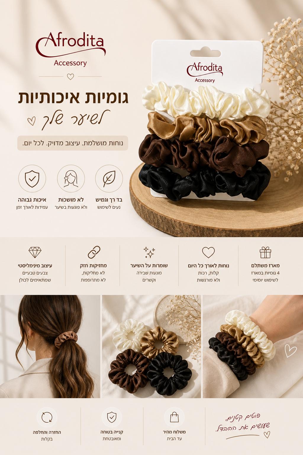 גומיות לשיער רחבות-אפרודיטה