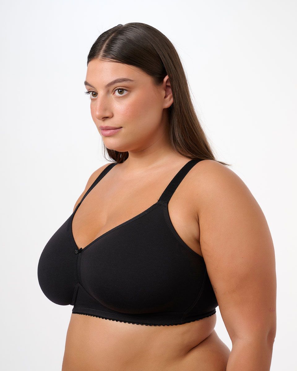 חזיית כותנה ללא ריפוד וללא ברזל