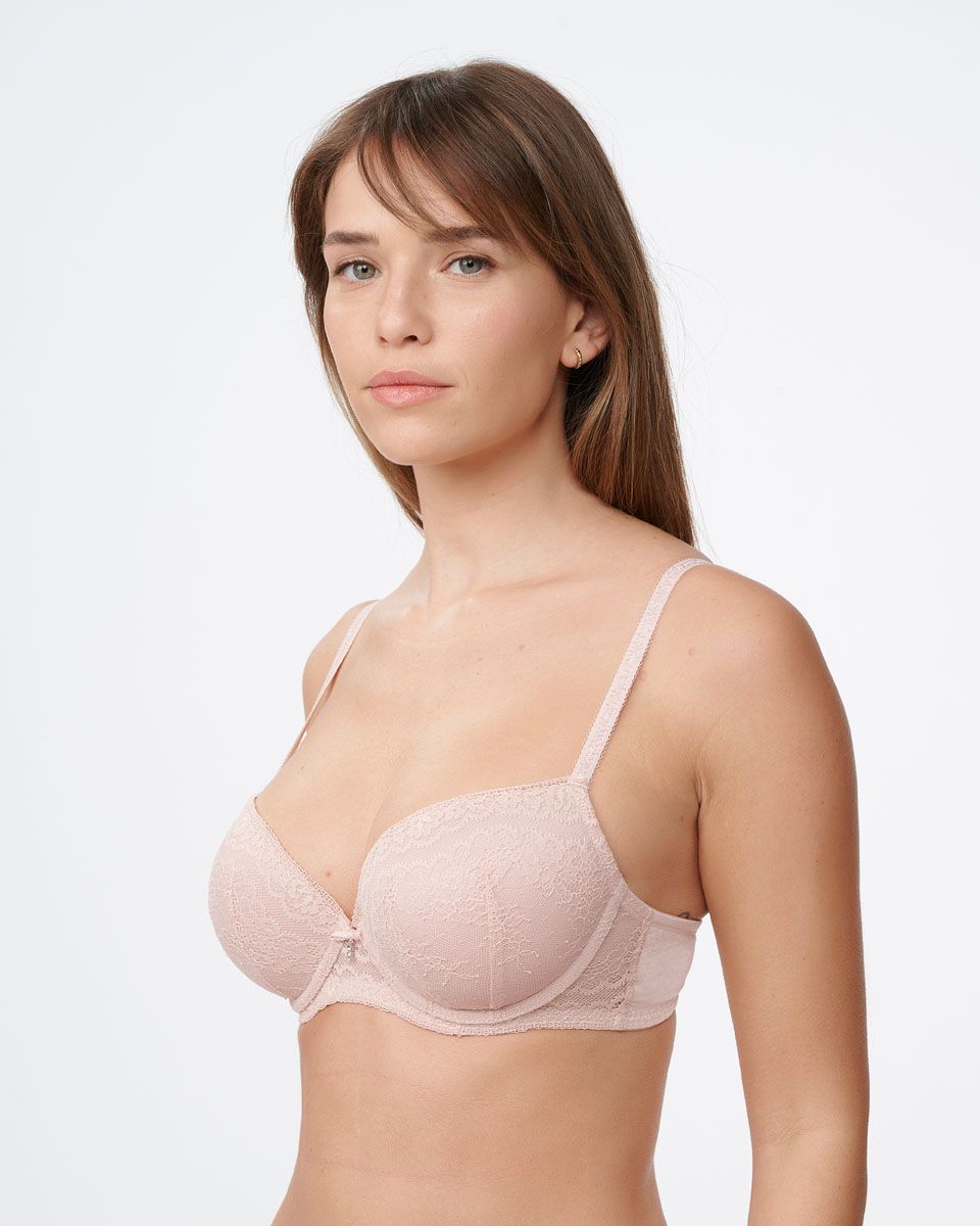 חזיית פוש אפ מרופדת עם ברזלים מתחרת פרחים