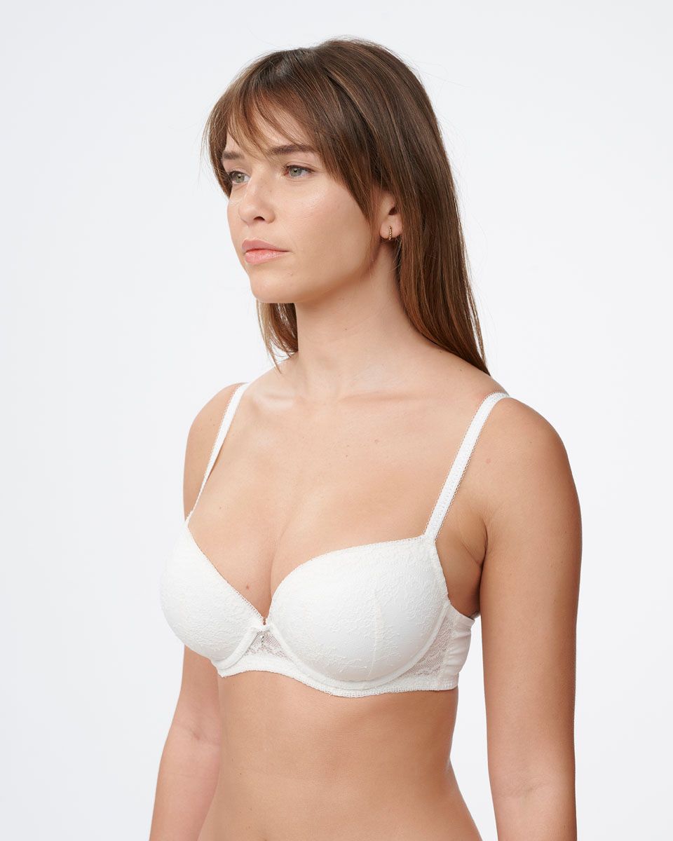 חזיית פוש אפ מרופדת עם ברזלים מתחרת פרחים