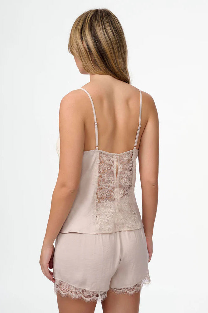 סט בייבי דול סאטן במראה מקומט - בז